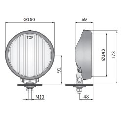 Tgelygte 160 mm gult glas
