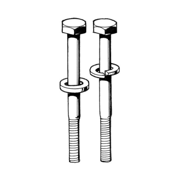 Bolte med fjederskiver til forbro extra lange