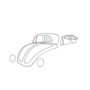 Siderude bag, hjre, cabriolet, grn