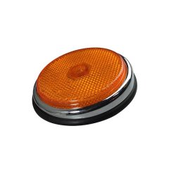 Sidemarkering med gummiunderlag front - orange / crom