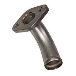 Vandr�r albue p� motorblok til 2. cylinder, rustfrit st�l