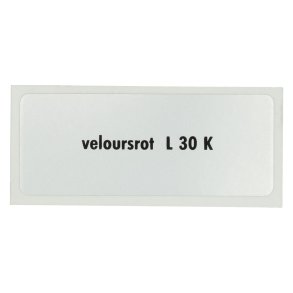 Sticker L 30 K, Velour rd